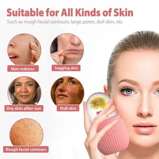 Silicone Ice Roller Facial Massager | Reusable Facial Treatment